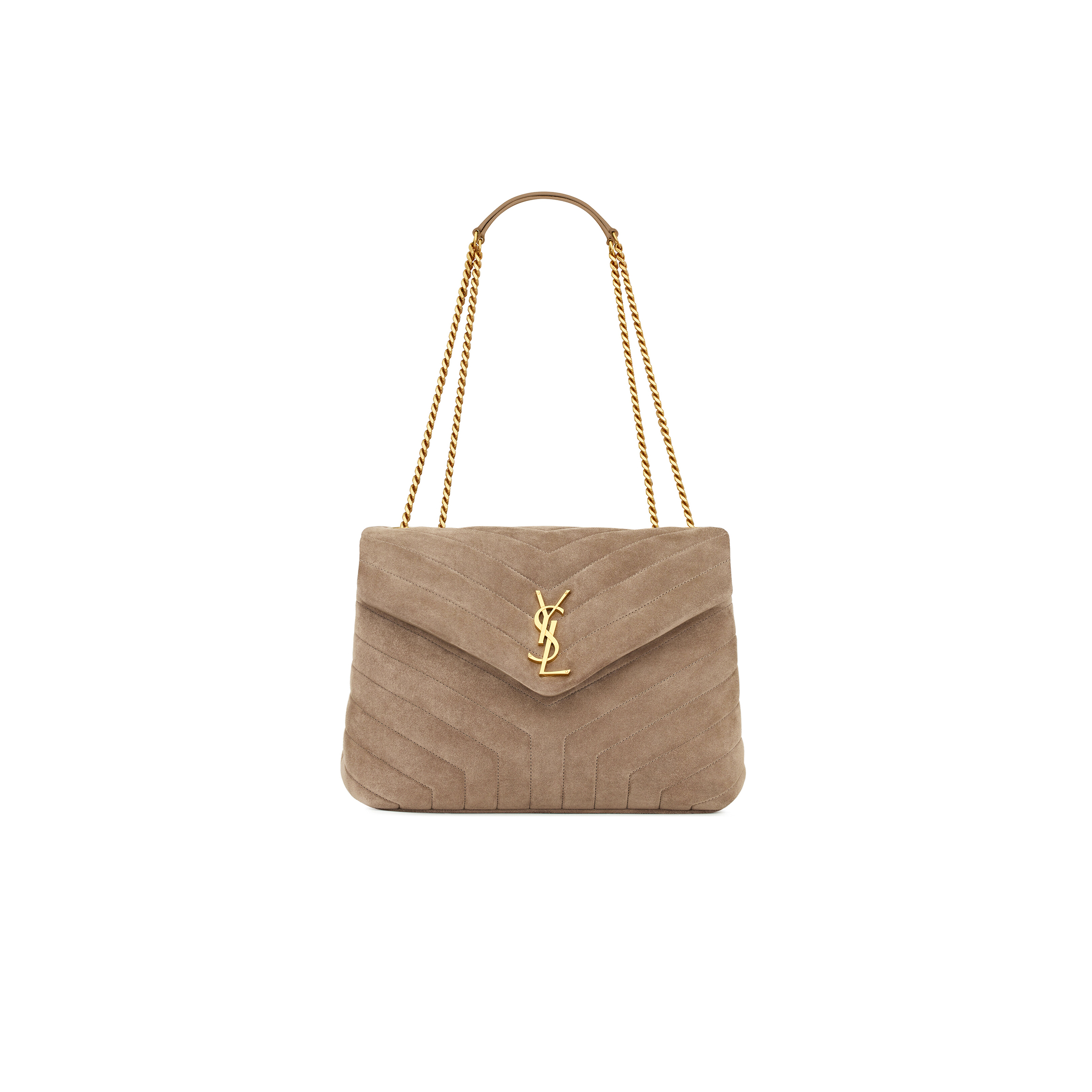 YSL LOULOU MEDIUM IN QUILTED SUEDE 5749461U8612346 (32*22*12cm)